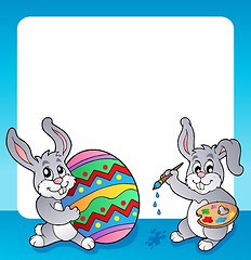 Image showing Frame with Easter bunny topic 3