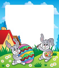 Image showing Frame with Easter bunny topic 6