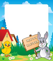 Image showing Frame with Easter bunny topic 7