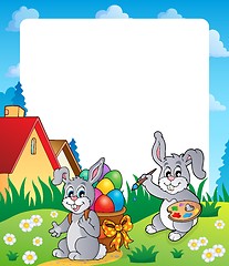 Image showing Frame with Easter bunny topic 4
