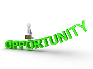 Image showing Businessman walking on opportunity