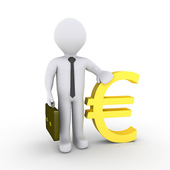 Image showing Businessman with euro sign