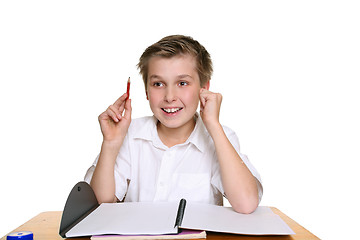 Image showing Bright happy school boy