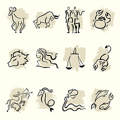 Image showing Horoscope Zodiac  Star signs, vector set.