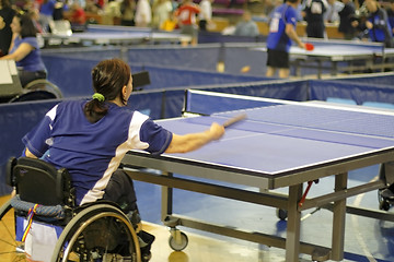 Image showing Female ping pong player