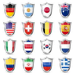 Image showing Soccer Flags on Shields