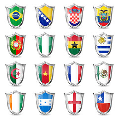 Image showing Soccer Flags on Shields