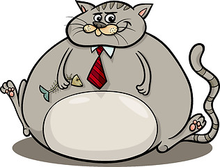 Image showing fat cat saying cartoon illustration