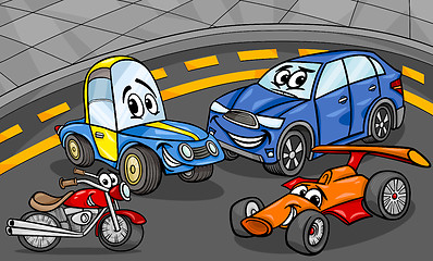 Image showing cars vehicles group cartoon illustration