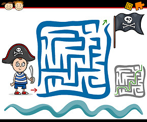 Image showing cartoon maze or labyrinth game