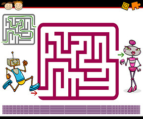 Image showing cartoon maze or labyrinth game