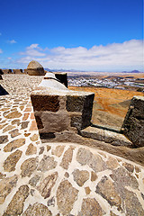 Image showing lanzarote  spain the old wall  door  in teguise arrecife