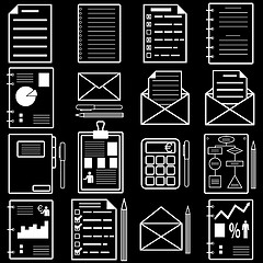 Image showing Statistics and analytics file icons. Vector illustration.