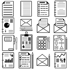 Image showing Statistics and analytics file icons. Vector illustration.