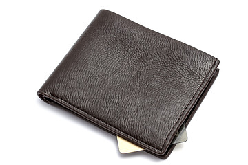 Image showing Black wallet with Credit card 