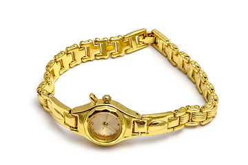 Image showing Woman golden wrist watch