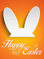 Image showing Happy Easter Rabbit Bunny on Orange Background