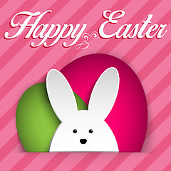 Image showing Happy Easter Rabbit Bunny on Pink Background