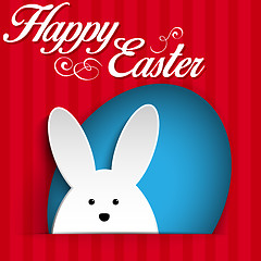 Image showing Happy Easter Rabbit Bunny on Red Background