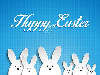 Image showing Happy Easter Rabbit Bunny on Blue Background