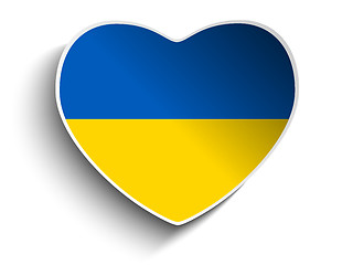 Image showing Ukraine Flag Heart Paper Sticker