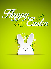 Image showing Happy Easter Rabbit Bunny on Green Background