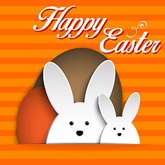 Image showing Happy Easter Rabbit Bunny on Orange Background