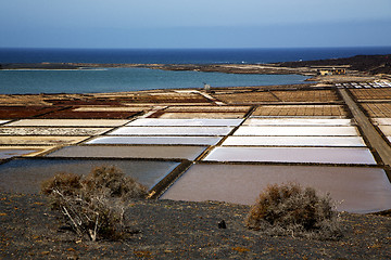 Image showing coastline salt in  lanzarote spain  sky  water   and summer 