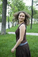 Image showing Girl in city park