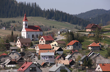 Image showing Village - houses and church