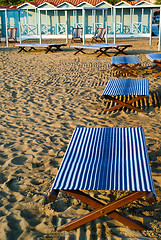 Image showing Beds in the beach