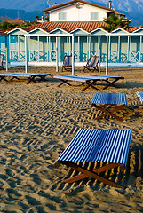 Image showing Beds in the beach