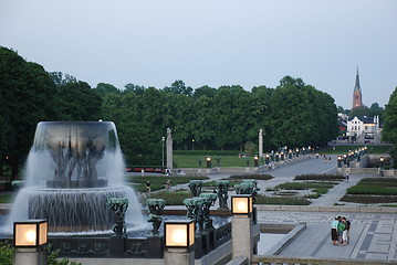 Image showing Evening in the Vigeland Sculpture Park