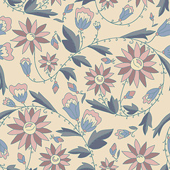 Image showing Seamless texture with flowers