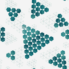 Image showing Geometric pattern of hexagons triangles