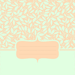 Image showing card with plant otnament. pastel color
