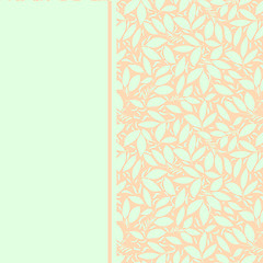 Image showing card with plant otnament. pastel color