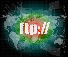 Image showing ftp word on digital screen, global communication concept