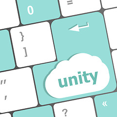 Image showing unity word on computer keyboard pc key