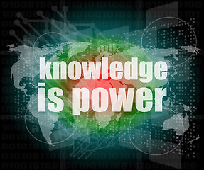 Image showing Education and learn concept: words knowledge is power on digital screen