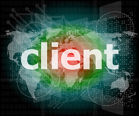 Image showing SEO web design concept: client on digital background