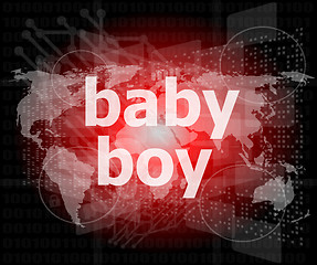 Image showing baby boy word on a virtual digital background