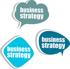 Image showing business strategy. Set of stickers, labels, tags. Template for infographics