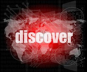 Image showing social concept: word discover on digital background