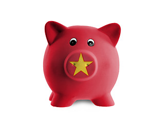 Image showing Unique pink ceramic piggy bank