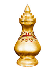 Image showing Vintage golden vessel. Myanmar, Mandalay