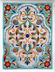 Image showing floral ornament on tiles