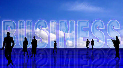 Image showing Plain Business symbolic background with people silhouettes