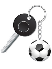 Image showing Black key with soccer ball keyholder