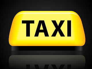 Image showing Yellow taxi sign with background